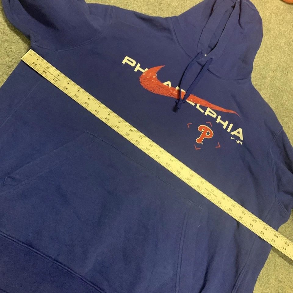 Nike NBA Philadelphia 76ers Phila White Red Graphic Print Blue Hoodie Mens Large - Image 3 of 4