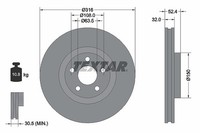 2X Textar Bremsscheibe Vorderachse U.A. FüR Ford, Ford USA