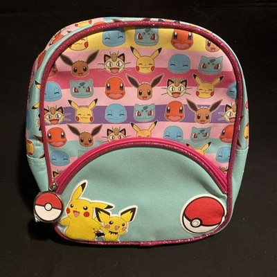 Pokemon Mini Backpack 11'' with Glitter Trimming and Small Front Pocket
