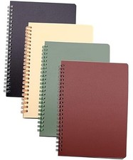 Aesthetic Spiral Notebook, 4 Pcs A5 Ruled-4pcs Wine Red,Brown,Green,ivory