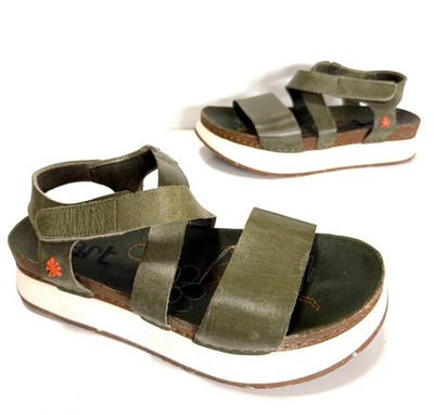 Ladies the ART Company MYKONOS green Leather Sandals Size