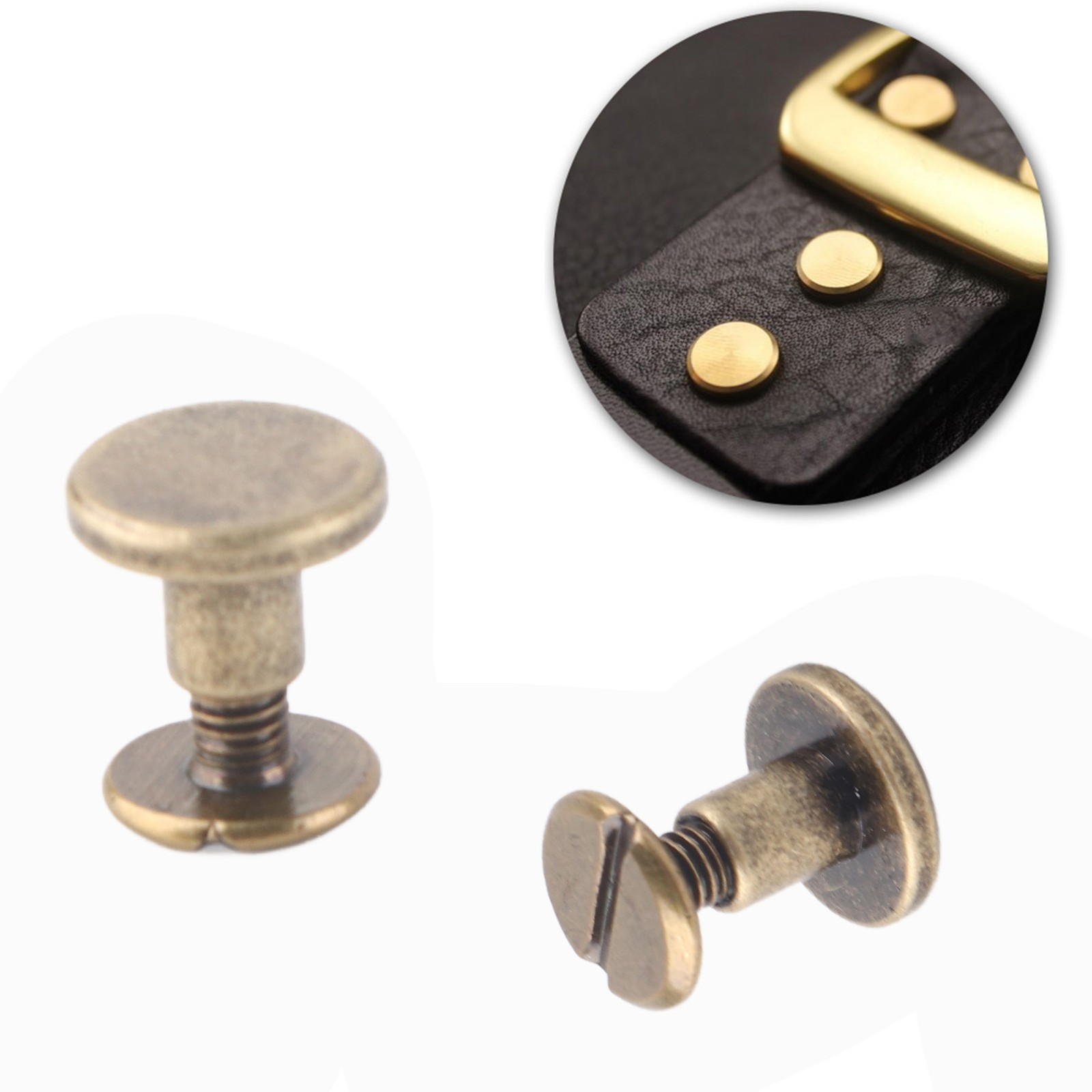 20pcs Flat Head Copper Rivets For Projects