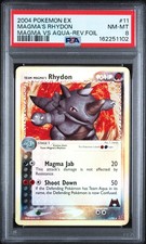 Pokemon Team Magma's Rhydon Reverse Holo Team Magma Vs Team Aqua 11/95 PSA 8