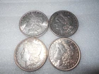 Morgan Silver Dollars lot of 4 coins 1886,1889,1896, 1897-S EF/AU