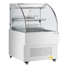 27 5/8" White Horizontal Air Curtain Merchandiser with 1 Shelf and LED Lighting