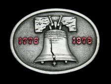 TC03137 VINTAGE 1976  LIBERTY BELL  BICENTENNIAL COMMEMORATIVE BERGAMOT BUCKLE