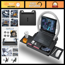 Multipurpose Car Steering Wheel Tray, Food Laptop Desk, Adjustable with Drawer