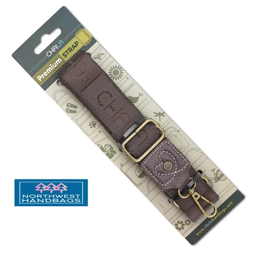 CHALA PREMIUM LOGO BAG STRAP DARK BROWN