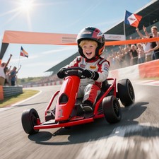 24V Electric Go Kart for Kids, Drift Ride-On Racing Car 2 Speeds for Boys Girls