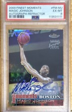 Topps 2000-01 Finest Moments Magic Johnson Autograph Refractor FM-MJ Lakers Card