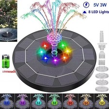 LED Solar Panel Powered Fountain Water Feature Pump Garden Pool Pond Aquarium UK