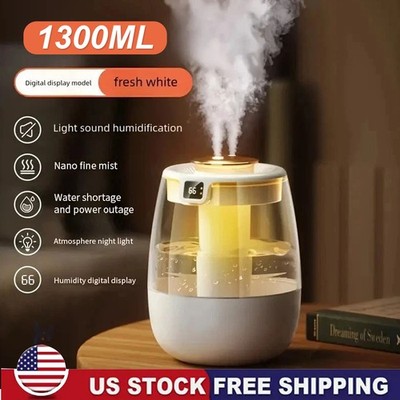 1.3L Ultrasonic Humidifiers For Bedroom Room Office Cool Mist Air Humidifier