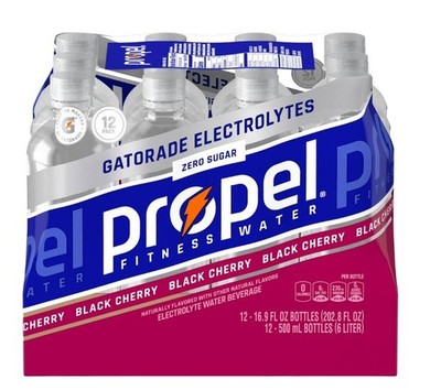 Propel Black Cherry Water with Electrolytes, Vitamins C,E, 16.9 fl oz Bottles, 1