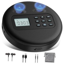 Portable CD Player with Headphones Built-in Speakers Rechargeable, Anti