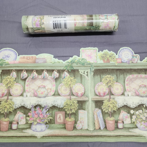 Susan Wheeler Country Floral Wallpaper Border Green New Sealed Prepasted Vinyl