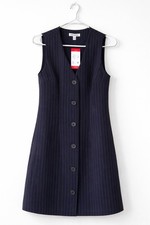 Steve Madden Navy Pinstripe Button Front Mini Dress XS NWT Tailored