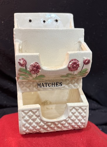 Vintage Ceramic Match Safe-Japan Wall Mount - Picture 1 of 11