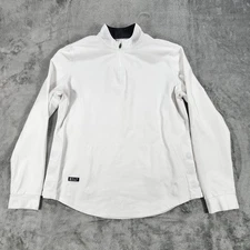 BYLT Fairway Quarter Zip Pullover Womens Large White Golf Stretch Long Sleeve
