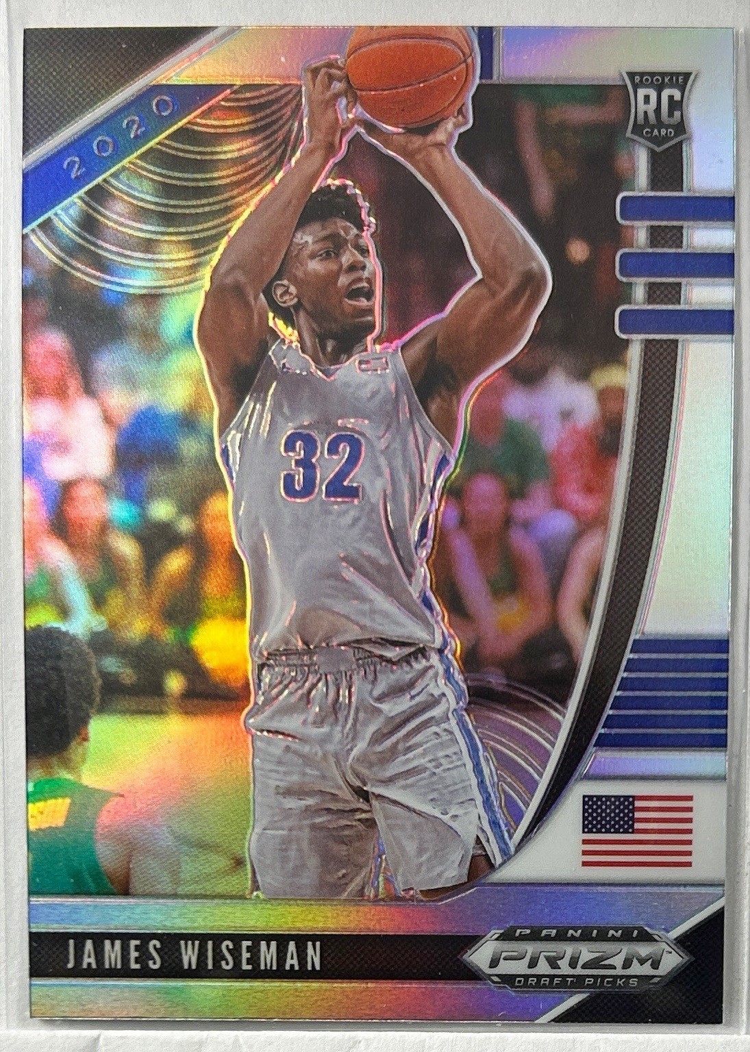 2020 Prizm Draft Picks Collegiate #42 James Wiseman Silver Memphis Tigers