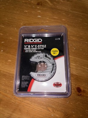 RIDGID 57008 C34 C-Style Close Quarters Copper Tubing Cutter -1/2'' & 3/4'' New