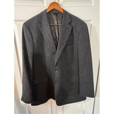 Botany 500 Camel Hair Blazer Charcoal Gray Mens 50 Long Suit Jacket Soft