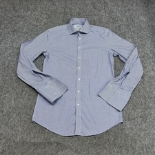 Charles Tyrwhitt Shirt Mens 15.5 34/35 Gingham Extra Slim Non Iron French Cuff