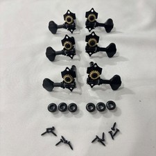 Vintage-Style Open Back Guitar Tuners Machine Heads - Grover/Gotoh Style - Black
