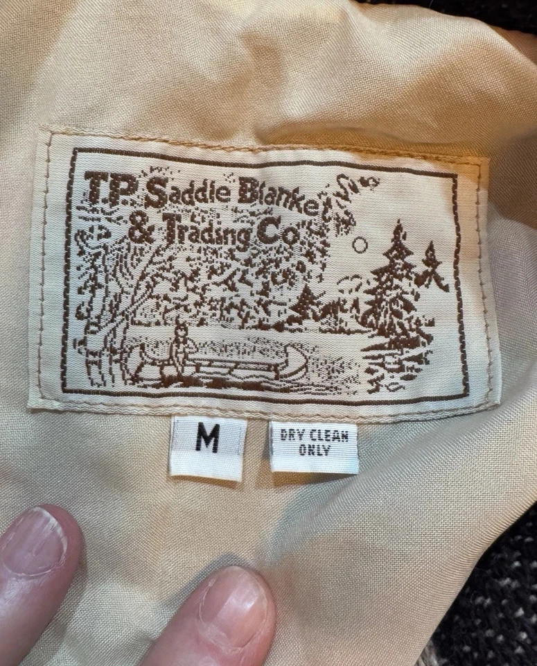 VTG Tasha Polizzi TP Saddle Blanket & Trading Co Serape Western Lined BU Coat M - Image 2 of 4