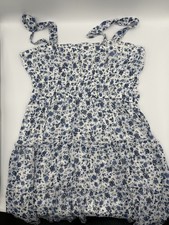 Trixxi Floral Blue and White Dress w/straps, Sz M, Spring/Easter Short Dress