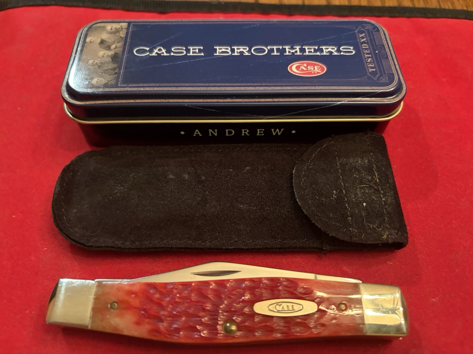 CASE XX USA CENTENNIAL 1889-1989 RED BONE MOOSE KNIFE R6275 SStin