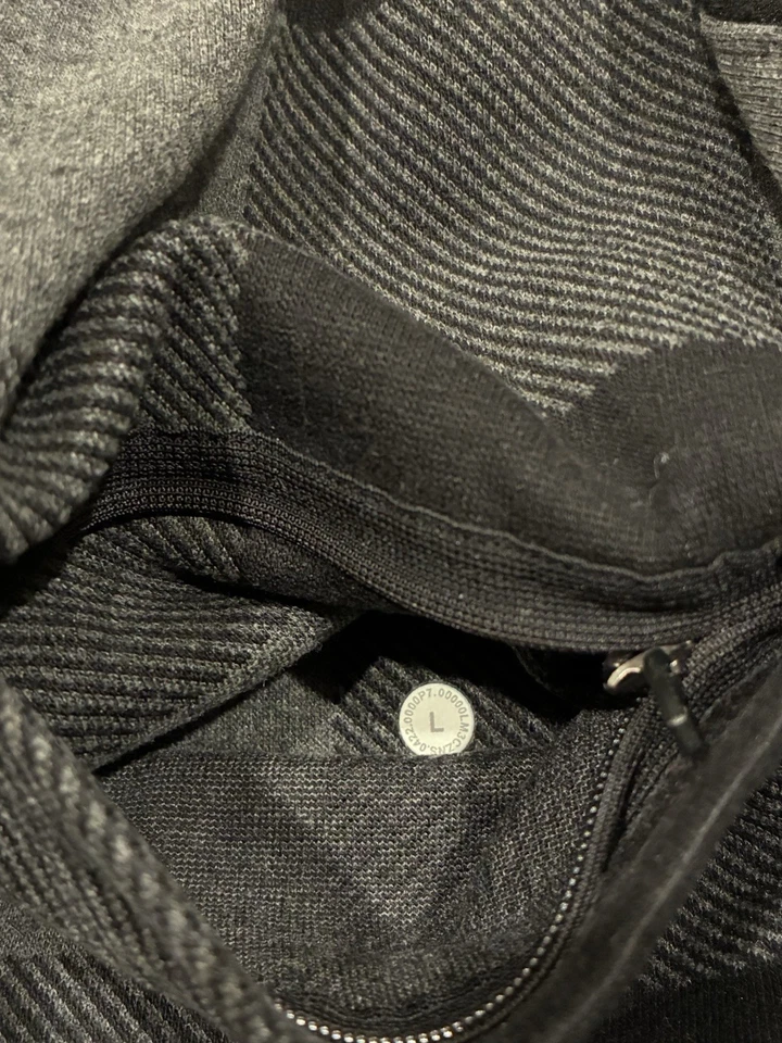 Lululemon Mens Flannel Shirt Grey Size L Large Snap Button Up Buffalo Plaid - Image 2 of 4