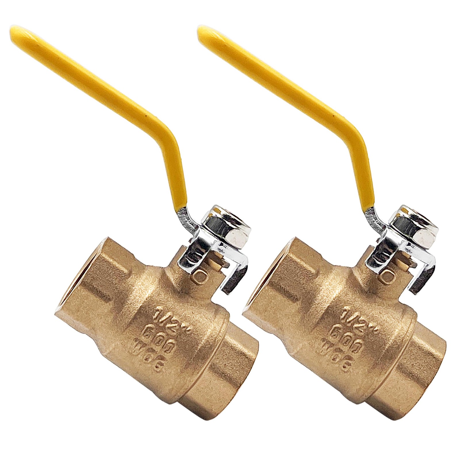 LeadFree Brass Full Port Ball Valves 1/2" FNPT 600 WOG Pair 2Pack