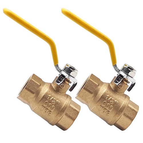LeadFree Brass Full Port Ball Valves 1/2" FNPT 600 WOG Pair 2Pack