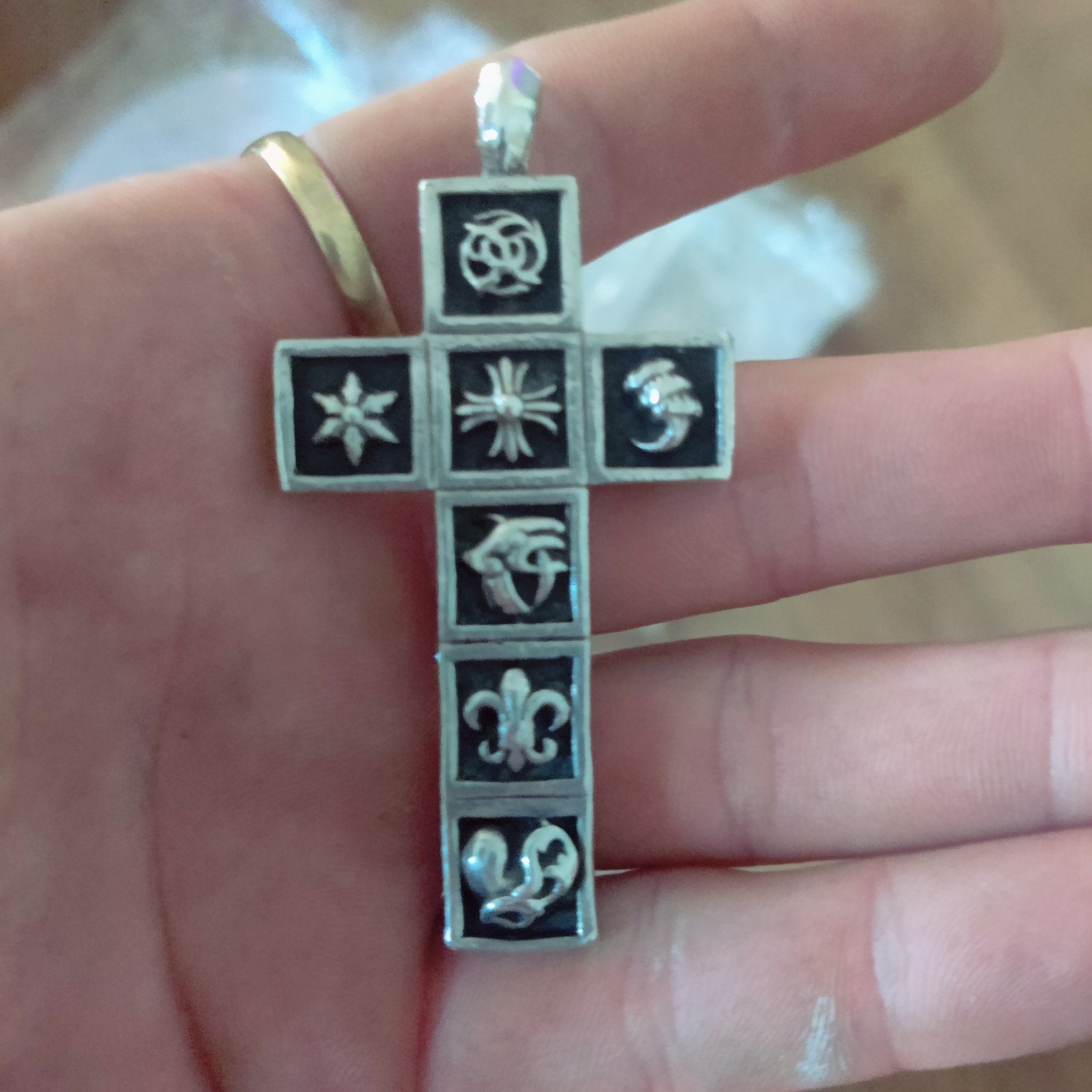 CHROME HEARTS Multi-Frame Cross Pendant Silver