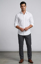 NWT Calvin Klein Mens White Stretch Regular Fit Dress Shirt Size XL 17 34/35