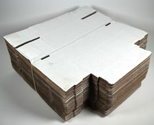 50 - M843 8 x 4 x 3 White Corrugated Mailers Die Cut Tuck Flap Shipping Boxes