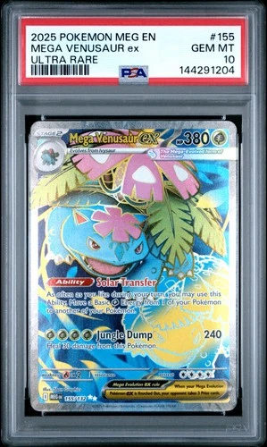 2025 POKEMON MEG EN-MEGA EVOLUTION ULTRA RARE #155 MEGA VENUSAUR EX PSA 10