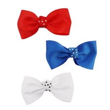 3Pcs American Flag Hair Bow Clips, 4th of July Hair Clips For Baby Girls Women H