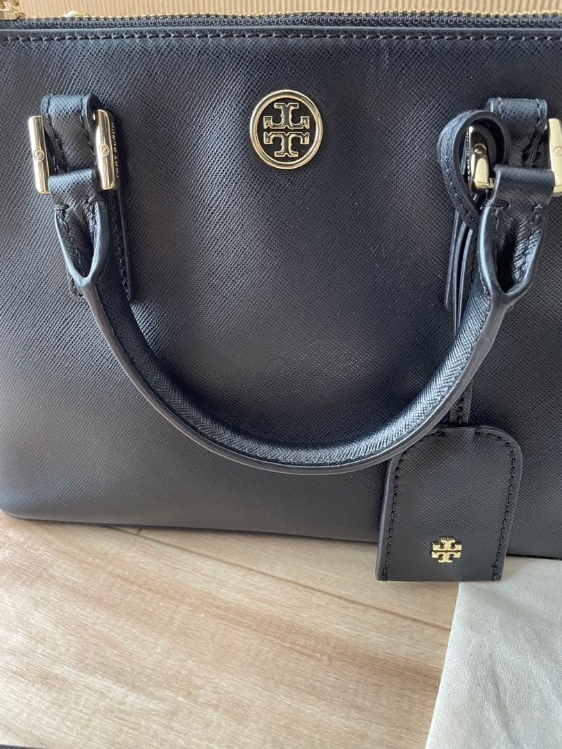 Tory Burch Saffiano Leather Shoulder Bag 2-way Black Zip Women's From Japan thumbnail 9