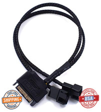 ZYAMY 2pcs Cooling Fan Hub SATA to Dual 3/4 Pin PMW 12V PC Case Fan Power Cable