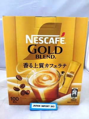 NESCAFE Gold Blend Cafe Latte Instantkaffee normal löslich 100 Sticks Japan