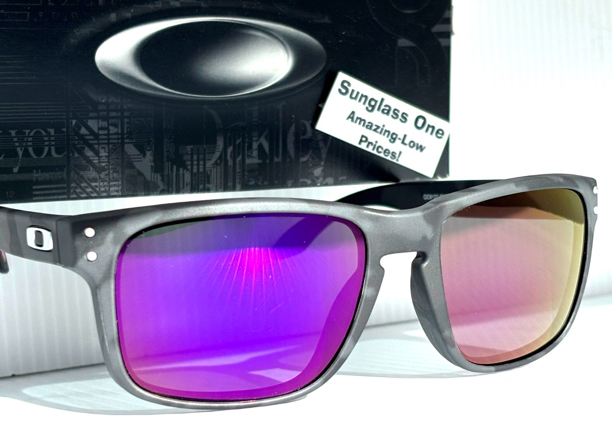 NEW Oakley HOLBROOK Matte Black Camo POLARIZED Galaxy Violet Lens