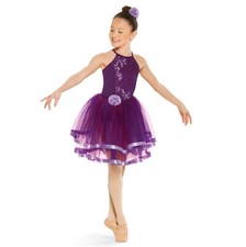Girls 2 pc Revolution Puple/Lavender Sequin Ballet Halloween Dressup Costume Med