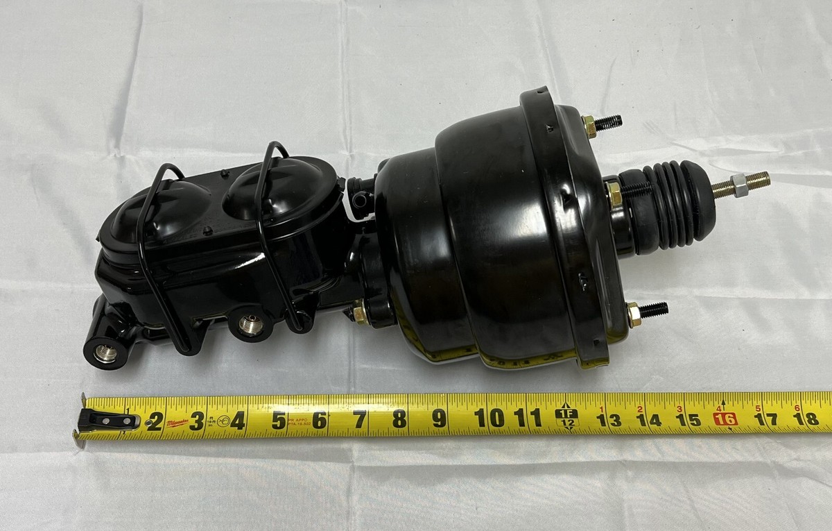 Universal 9" Dual Diaphragm Power Brake Booster - Black, 3-3/8" GM Bolt Pattern, 1-Year Warranty