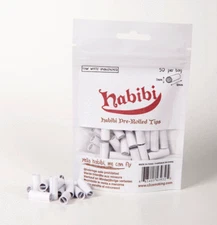50 Habibi Pre-Rolled Paper Tips, Refined Filters, Ø7mm
