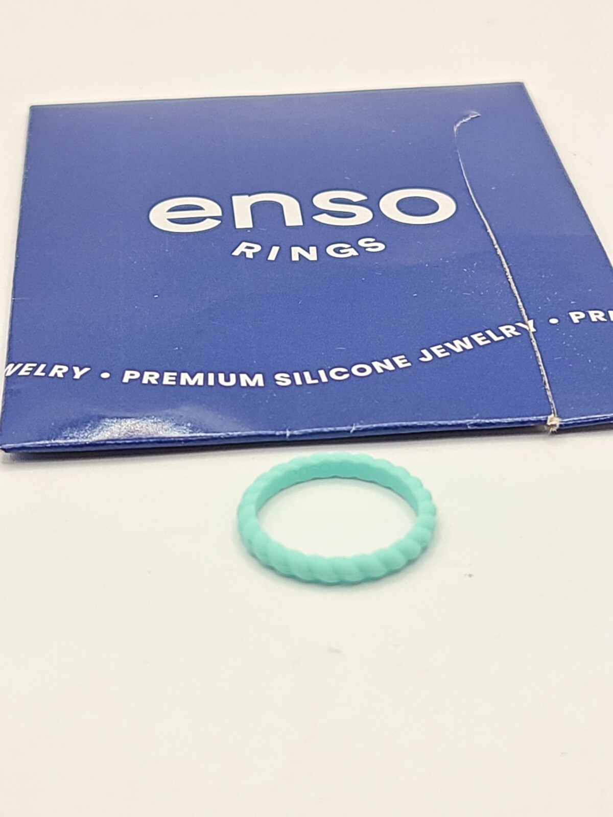 Enso Braided Stackable Silicone Ring - Turquoise … - image 3