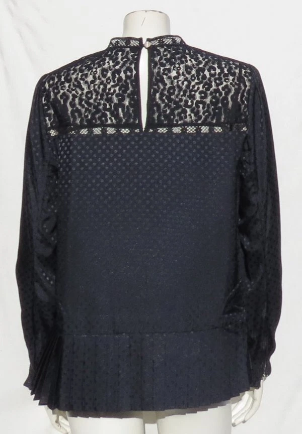 $229 TED BAKER EE. UU. Para mujeres 3 M Azul Marino Shilli Encaje Inserto Punto Blusa Camisa Prenda para el torso Foto 2 de 4