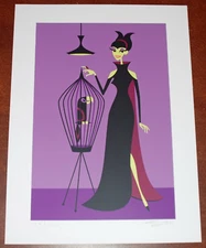 Josh Agle SHAG Art Print The Spinstress Disney Maleficent Movie Poster S/# 200