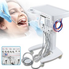 4H Portable Mobile Dental Delivery Unit System Cart Treatment Work Compressor US