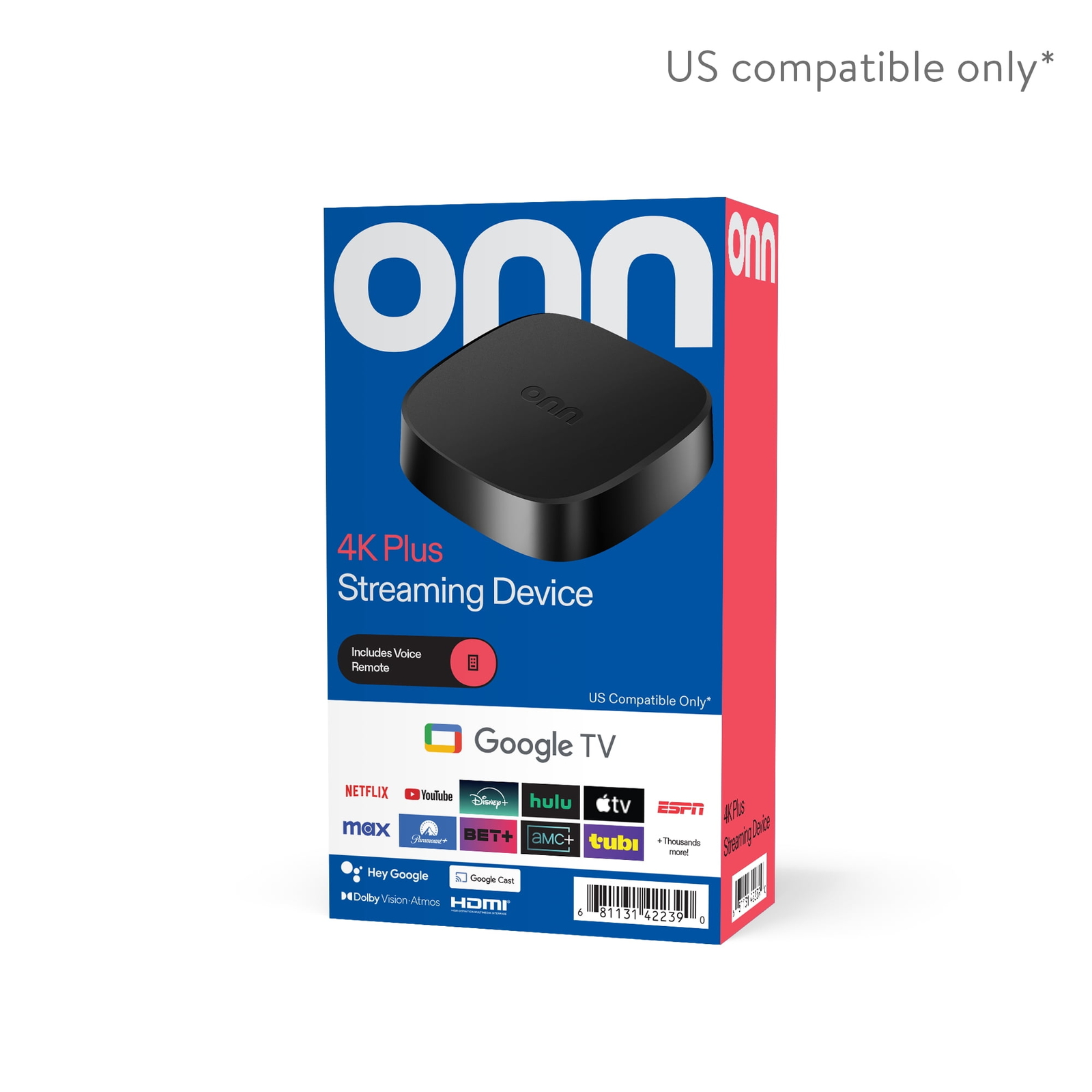 onn TV 4K Plus Streaming Device (New 2025) 4K UHD, Dolby Vision